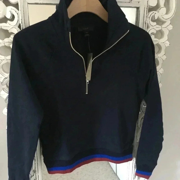 J. Crew NWT Half-zip jacket in sport stripe XXS - Picture 3 of 7